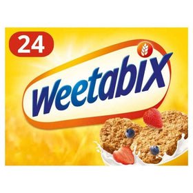 Weetabix family-size box back view with nutrition info and serving ideas