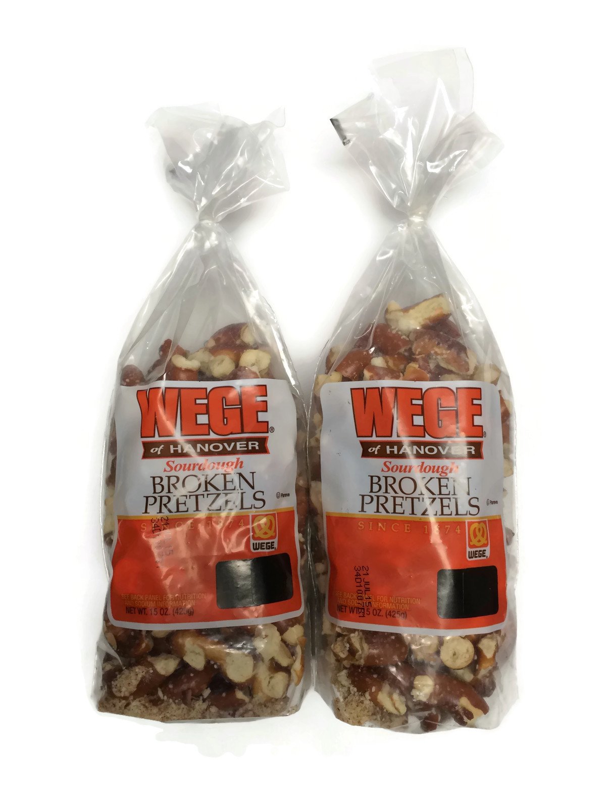 Wege Of Hanover sourdough broken pretzels pack shot, ideal for sharing and on-the-go snacking.