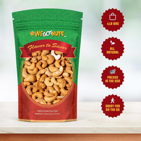 Natural, oil-free ingredients—We Got Nuts cashews as a guilt-free snack.