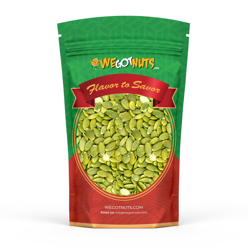 We Got Nuts pumpkin seeds bag front view for snacking and baking