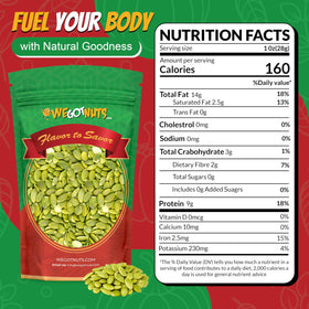We Got Nuts pumpkin seeds sealed pack keeps freshness longer