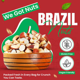 Close-up of We Got Nuts Raw Brazil Nuts highlights freshness and quality