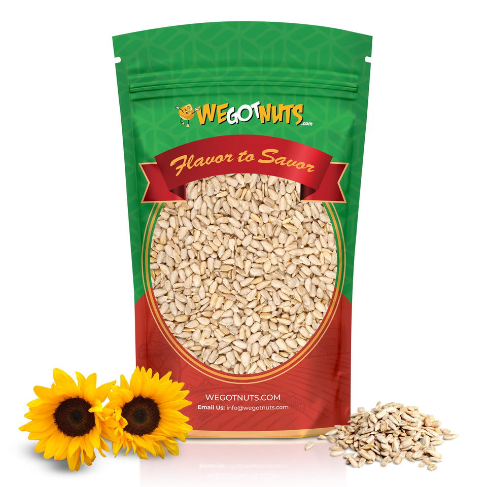 We Got Nuts raw sunflower seeds in a 5 lb bag, ideal for bulk snacking.
