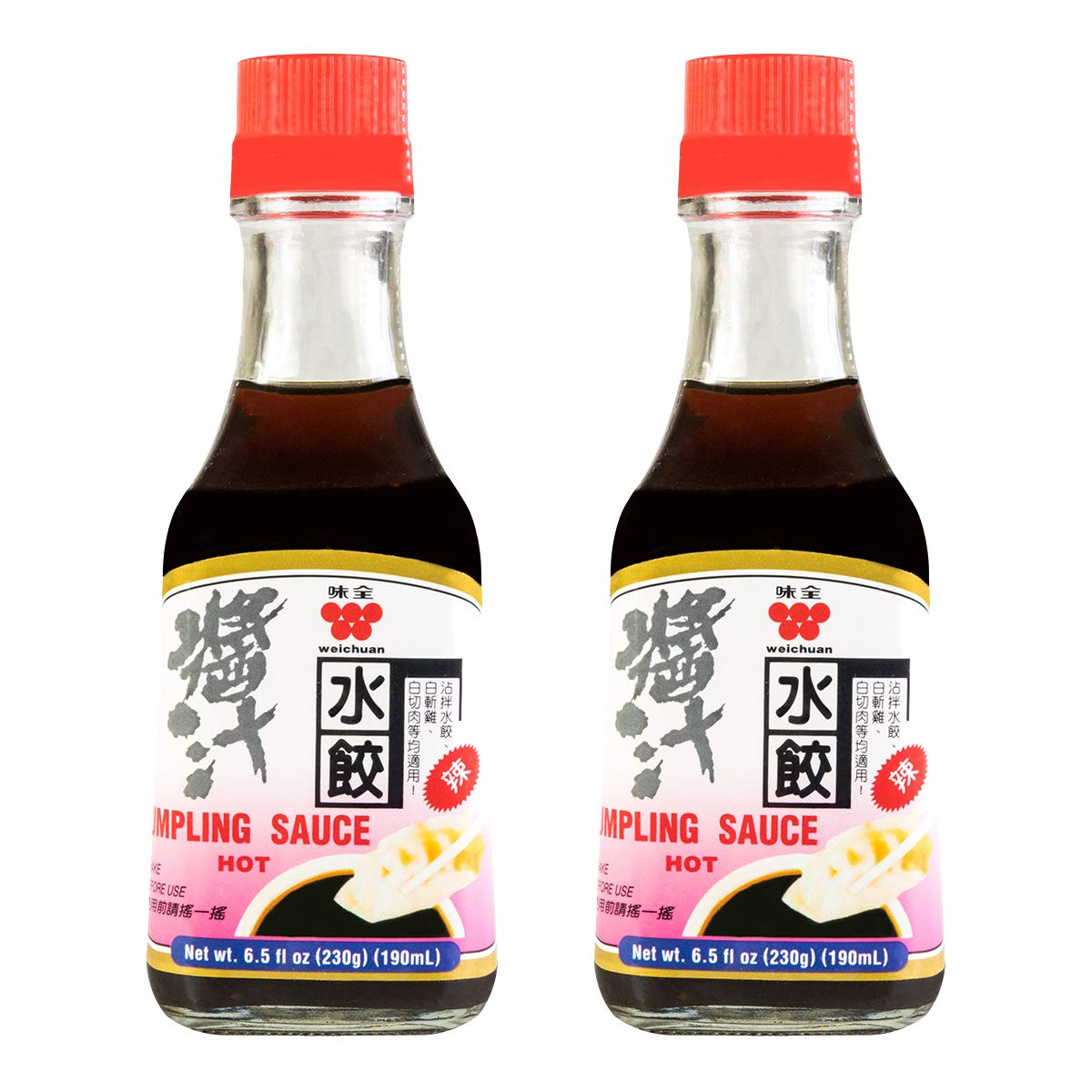 WEICHUAN Dumpling Sauce Hot bottle for easy dipping and controlled pour.