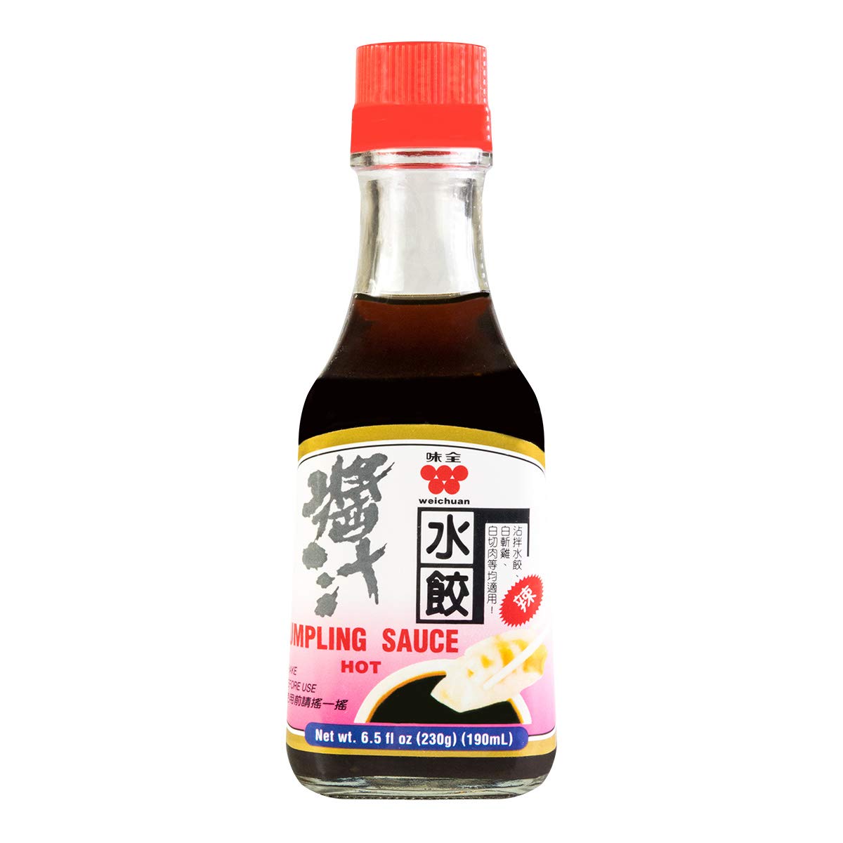 WEICHUAN Dumpling Sauce Hot pack of 2 bottles ideal for family meals.