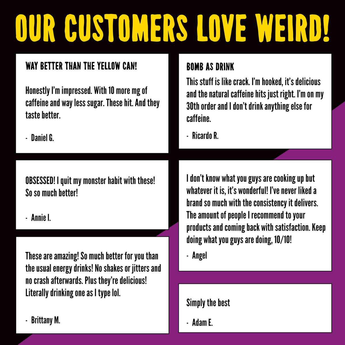 WEIRD Best Sellers 12-pack display ideal for sharing or stocking up.
