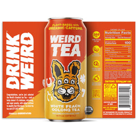 WEIRD can on a desk, ideal mid-afternoon pick-me-up.