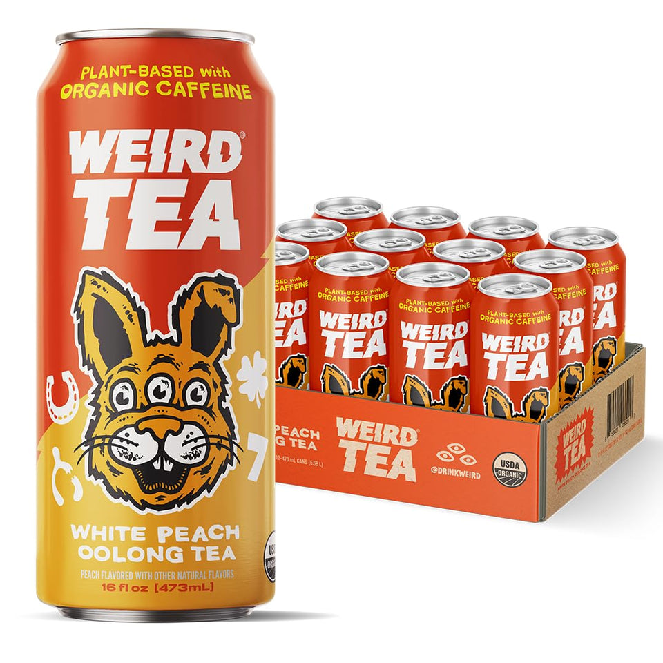 WEIRD white peach oolong tea can seen up close for a refreshing energy boost.