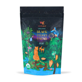 Weirdo Good Black Velvet Cacao powder in tin for rich baking color.