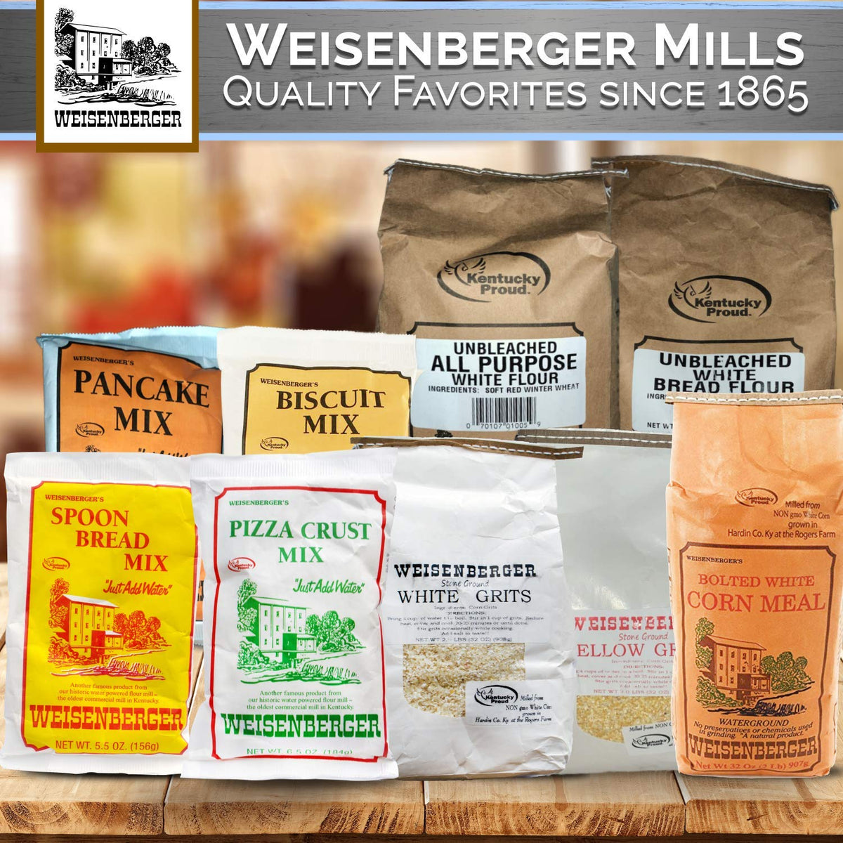 Weisenberger grits storage image recommending refrigeration after opening