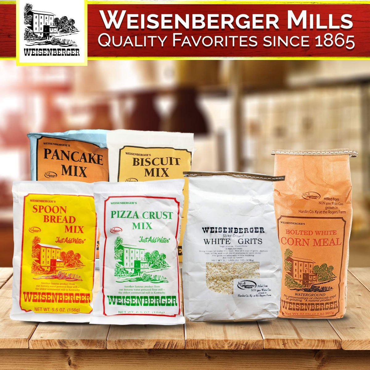 Weisenberger Spoon Bread Mix kitchen scene suggesting family dinner ideas