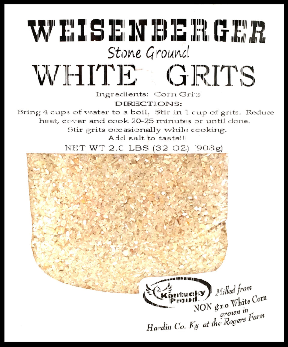 Weisenberger Stone Ground Grits White packaging front showing authentic southern flavor
