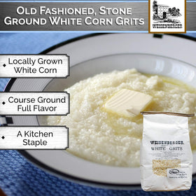 Weisenberger Stone Ground Grits White texture closeup for creamy consistency