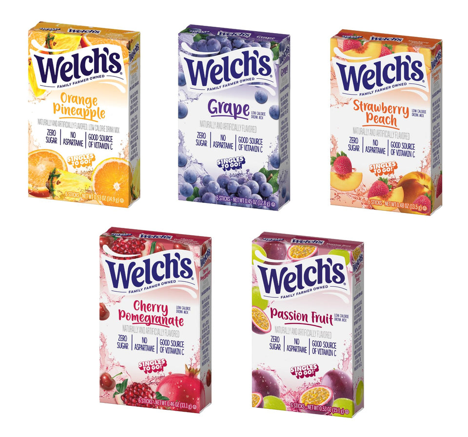 Welch's orange pineapple flavor packet for tangy on-the-go hydration.