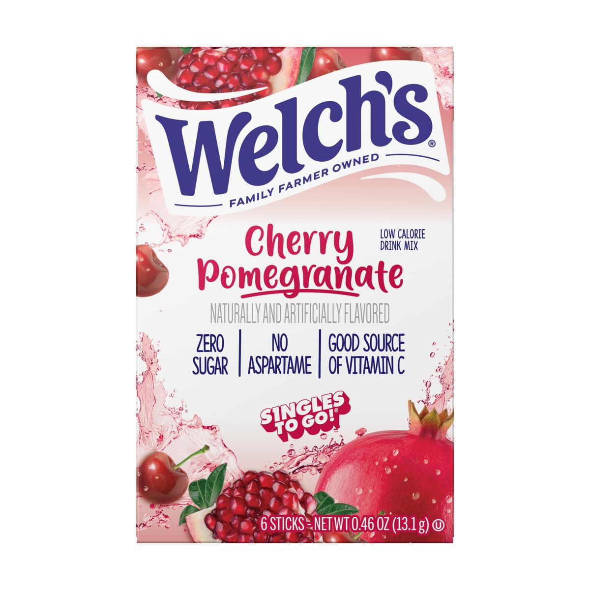 Welch's strawberry peach flavor packet for light, refreshing taste.