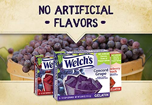 Welch's Concord Grape Gelatin cups in a snack pack display.