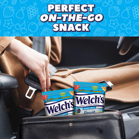 Welch's Fruit Snacks 5 oz bag close-up highlighting fruity chew texture.