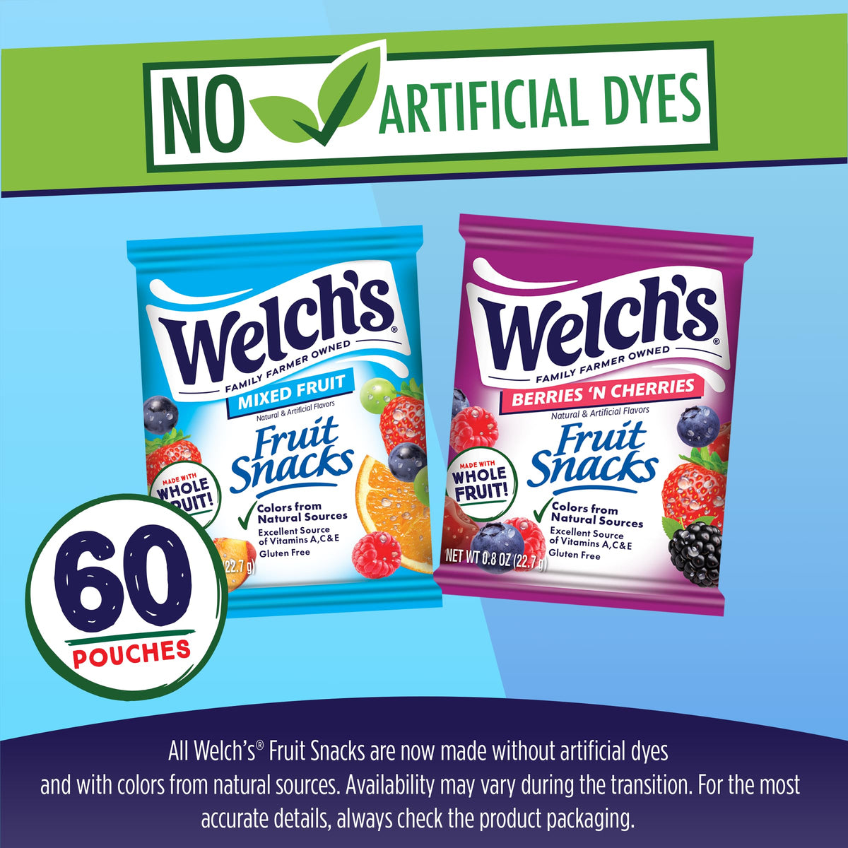 Welch's Fruit Snacks 0.8oz packs ready for lunches and on-the-go moments