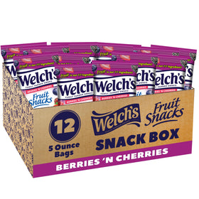 Welch's Fruit Snacks Berries N Cherries bag, gluten-free and convenient for on-the-go snacking.