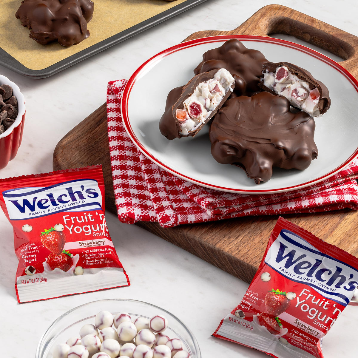 Welch's Fruit 'n Yogurt on-the-go snack packs, ideal for busy days.