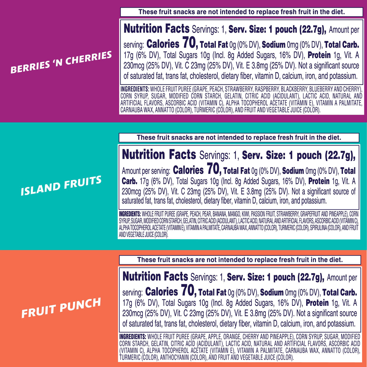 Welch's Island Fruits and Berries N Cherries – convenient on-the-go snacking.