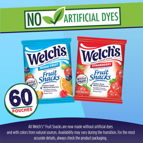 Mixed fruit flavor packs from Welch's Fruit Snacks for day-to-day treats.