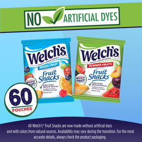 Welch's Fruit Snacks displaying mixed-fruit flavors, ideal for on-the-go moments.