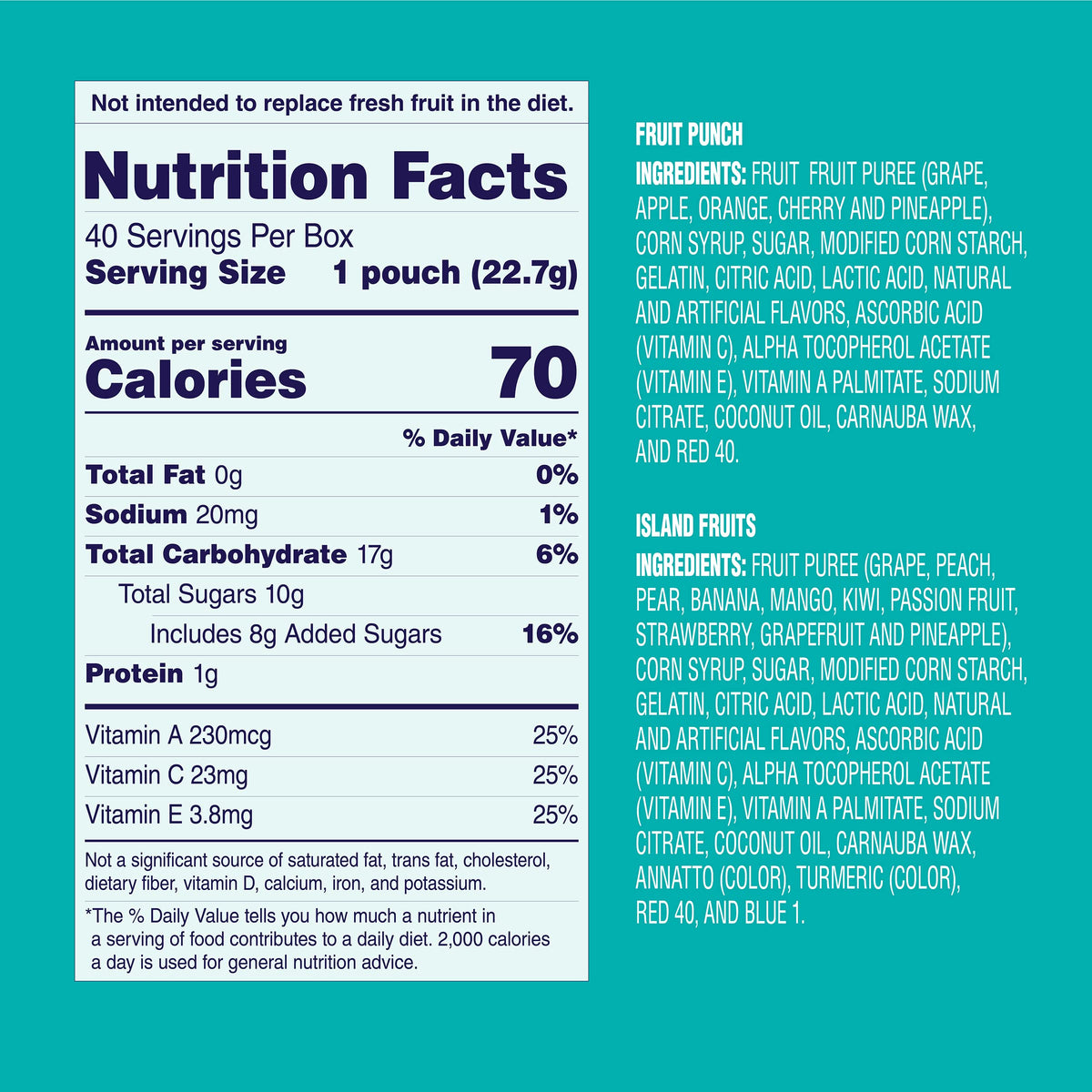 Welch's Fruit Snacks 40-pack display; convenient, shareable snack for school, work, and travel