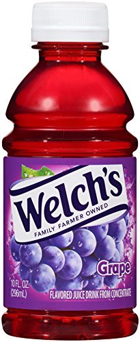 Welch's Grape Drink being poured into a glass, crisp grape flavor.