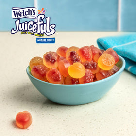 Welch's Juicefuls Real Fruit inside bite, showing juice-forward flavor