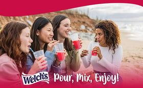 Welch's Singles To Go packet in bag for easy hydration.