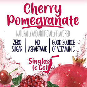 Welch's Singles To Go cherry-pomegranate drink in a glass, refreshing