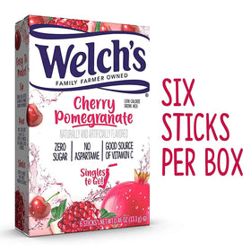 Welch's Singles To Go cherry-pomegranate pour blends into water smoothly
