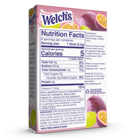 Welch's Singles To Go Passion Fruit packets ready to mix anytime.