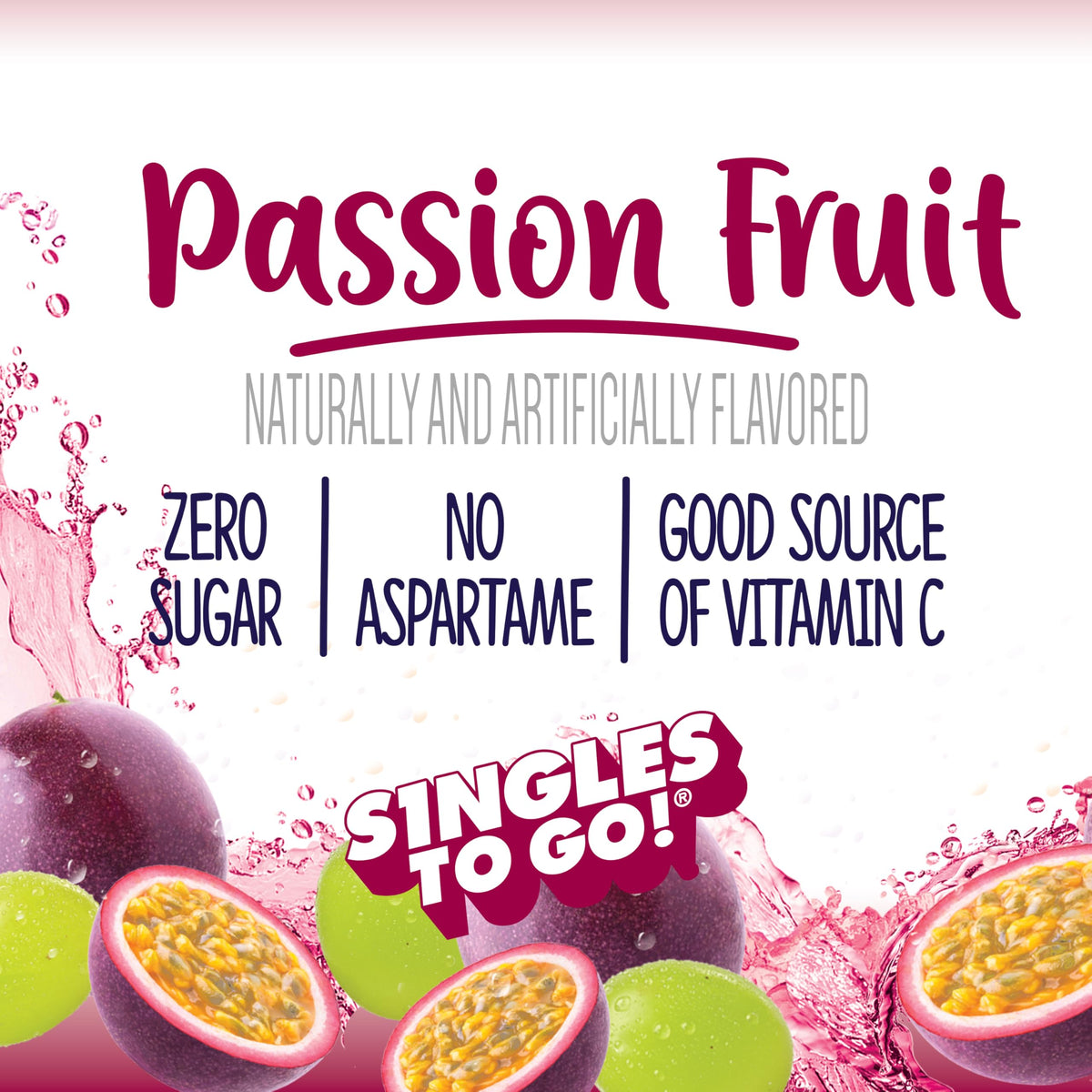 Stick dissolving in water to create a refreshing passion fruit drink.