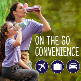 Travel bottle with Welch's Singles To Go for on-the-go refreshment.