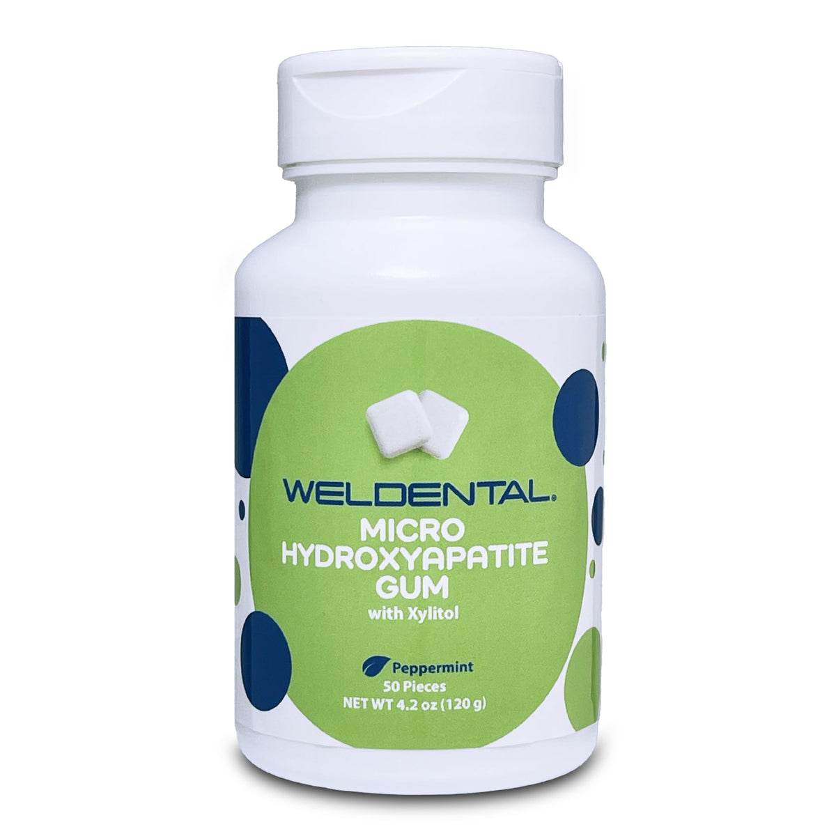 Welldental micro hydroxyapatite gum packaging with peppermint for on-the-go freshness