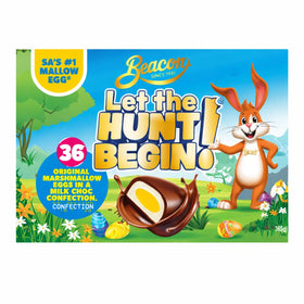 Welkom Beacon Easter egg box 36 with South African milk chocolate mallow eggs for gifting.