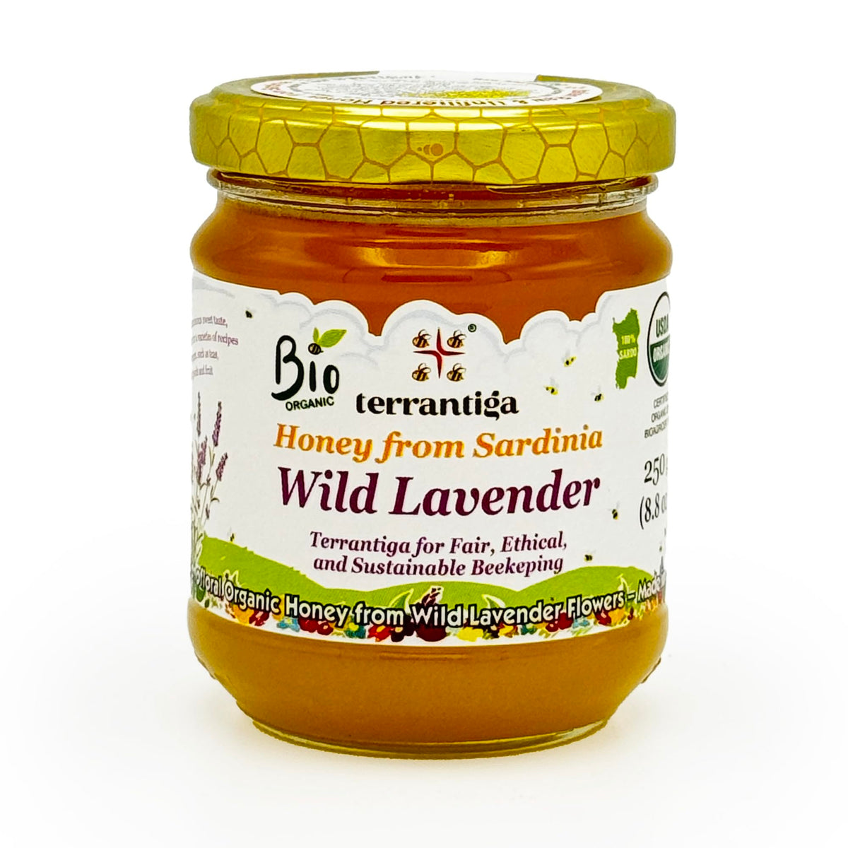 WellEatable Wild Lavender Honey jar close-up, ideal for tea