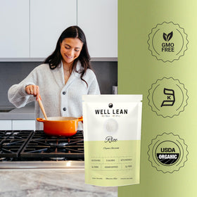 Well Lean Konjac Rice USDA Organic label emphasizes quality and purity.