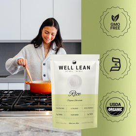 Well Lean Konjac Shirataki Rice with oat fiber focuses on texture.