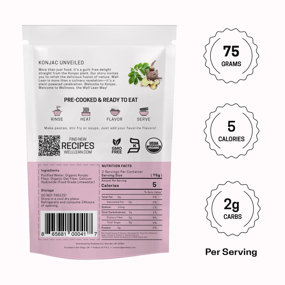 Well Lean Organic Fettuccine ready-to-eat image showing quick meal potential.