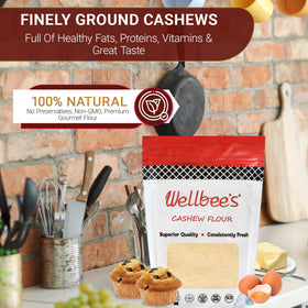 Wellbee's Cashew Flour enhances gluten-free desserts with rich flavor.