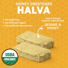Wellbee's OhGoodness Halva Bars texture close-up reveals silky sesame honey cream.