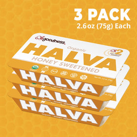 Organic sesame and honey ingredients highlighted in Wellbee's OhGoodness! Halva.
