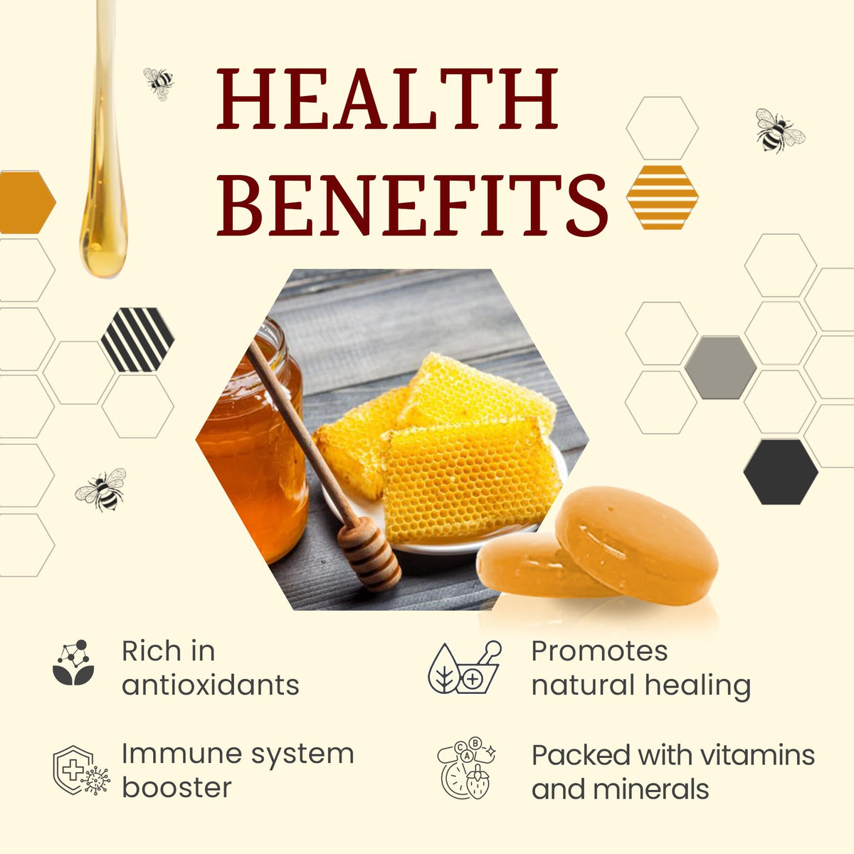 On-the-go enjoyment in a travel-friendly, individually wrapped honey drop