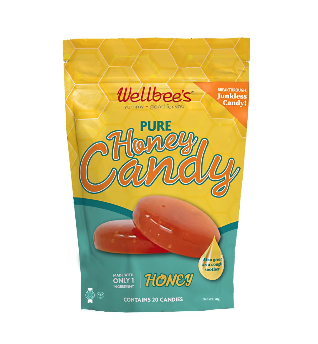 Wellbee's Pure Honey Candy unwrapped drops highlight single-ingredient honey sweetness