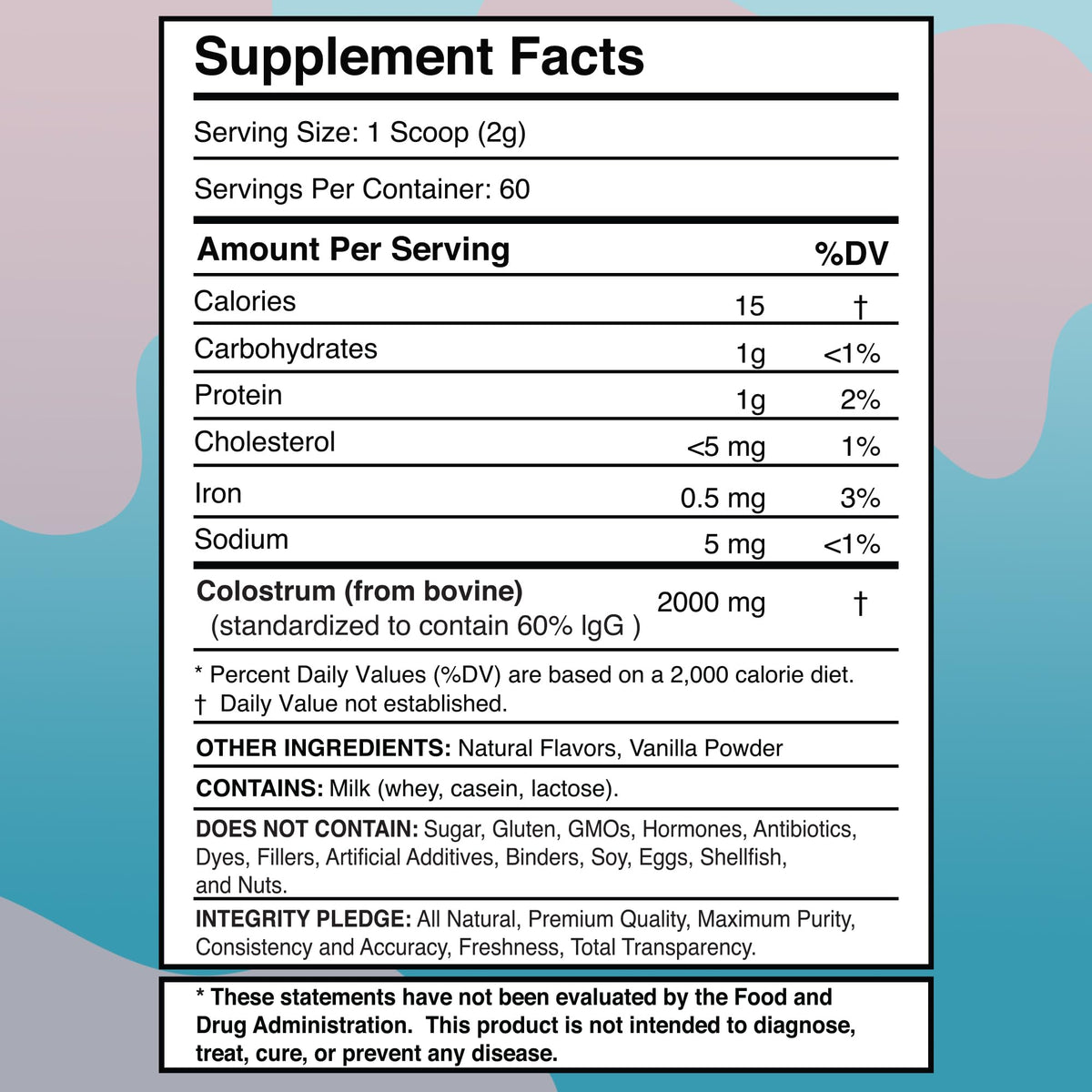 WELLNESS LABSRX Grass-fed Colostrum Powder bottle on kitchen counter