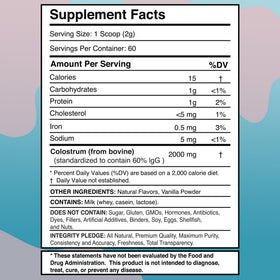 WELLNESS LABSRX Grass-fed Colostrum Powder bottle on kitchen counter