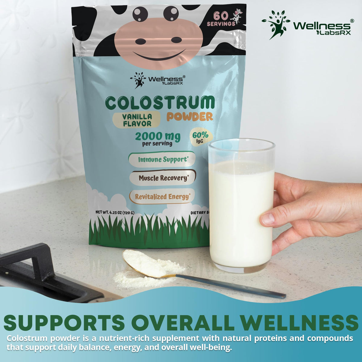 WELLNESS LABSRX Packaging highlights gluten-free and keto-friendly
